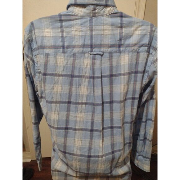 NEW NWT Men's Saddlebred Comfort Flex Classic Fit Button Shirt Blue Plaid Medium - Picture 7 of 11